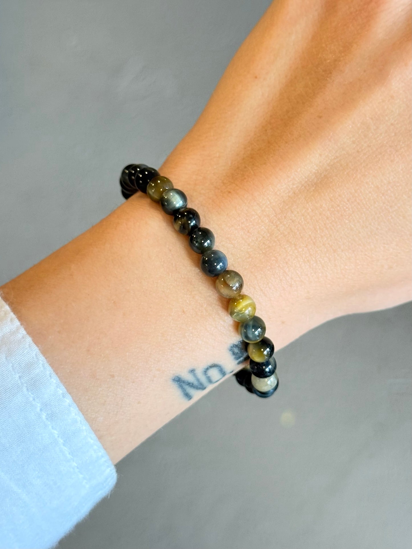 Blue/ Gold Tiger Eye Bracelet 6mm