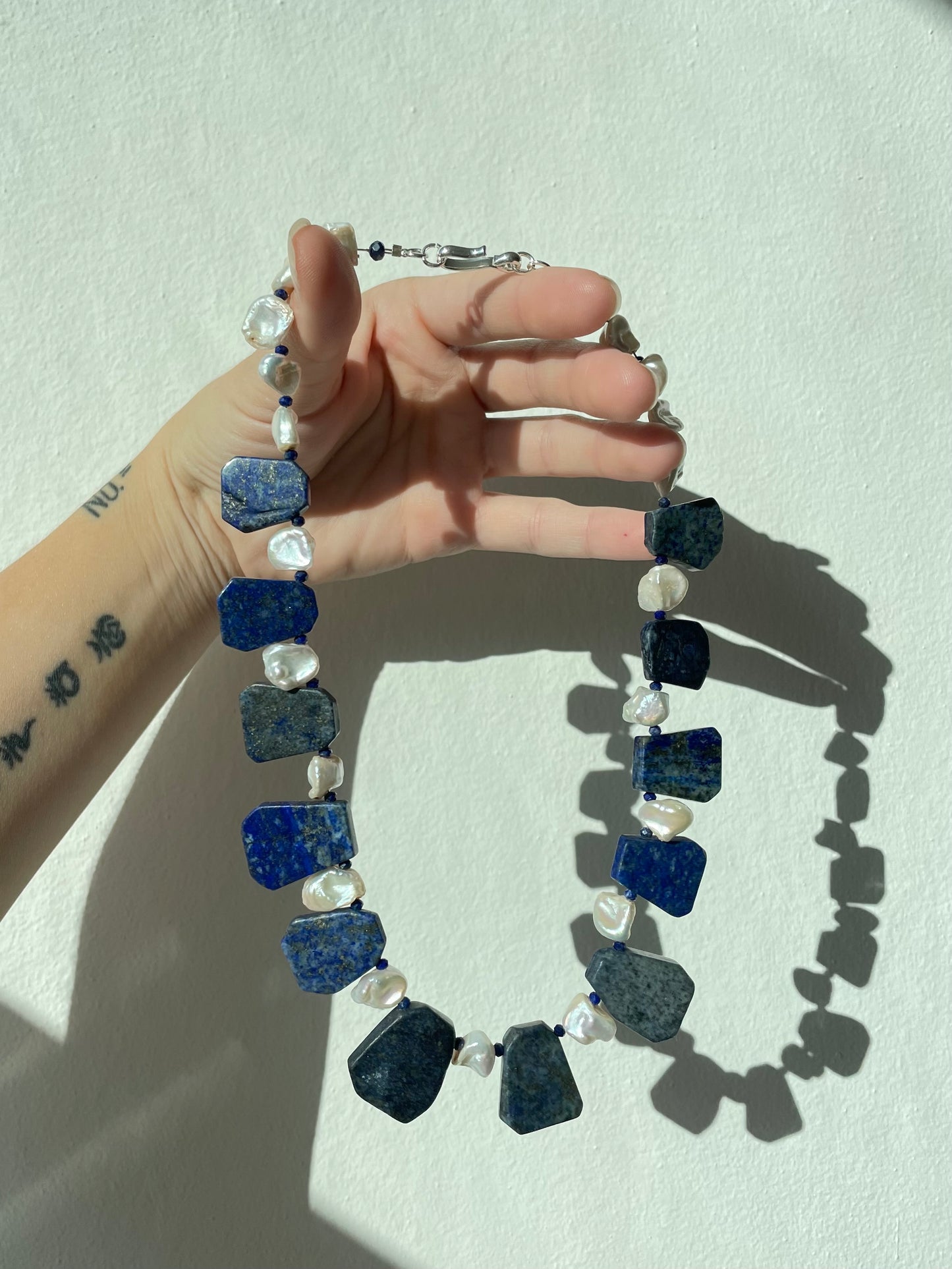 Lapis Lazuli & Fresh Pearls Necklace