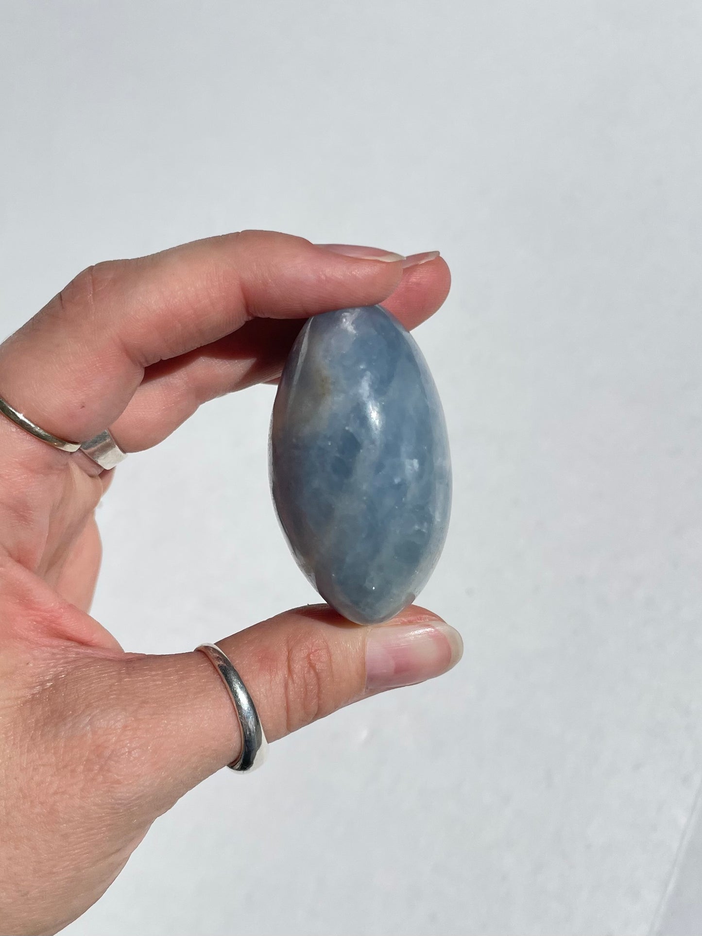 Blue Calcite Palm Stone