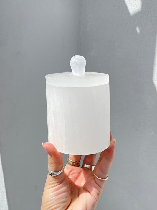 Selenite Jar with Lid