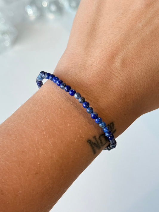 Lapis Lazuli 4mm Bracelet / Pulsera de Lapislázuli 4mm