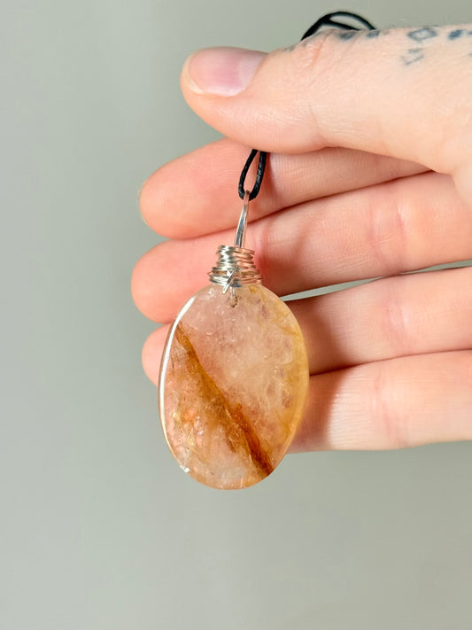 Golden Healer Quartz Pendant silver 925
