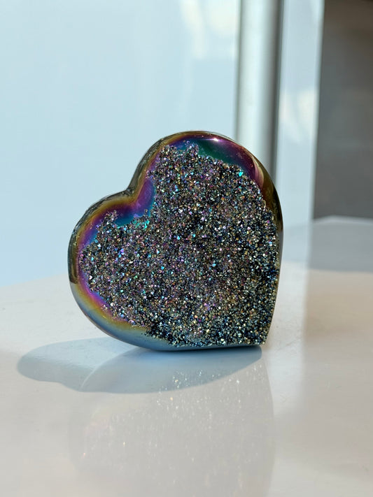 Amethyst with Titanium Alloy Heart