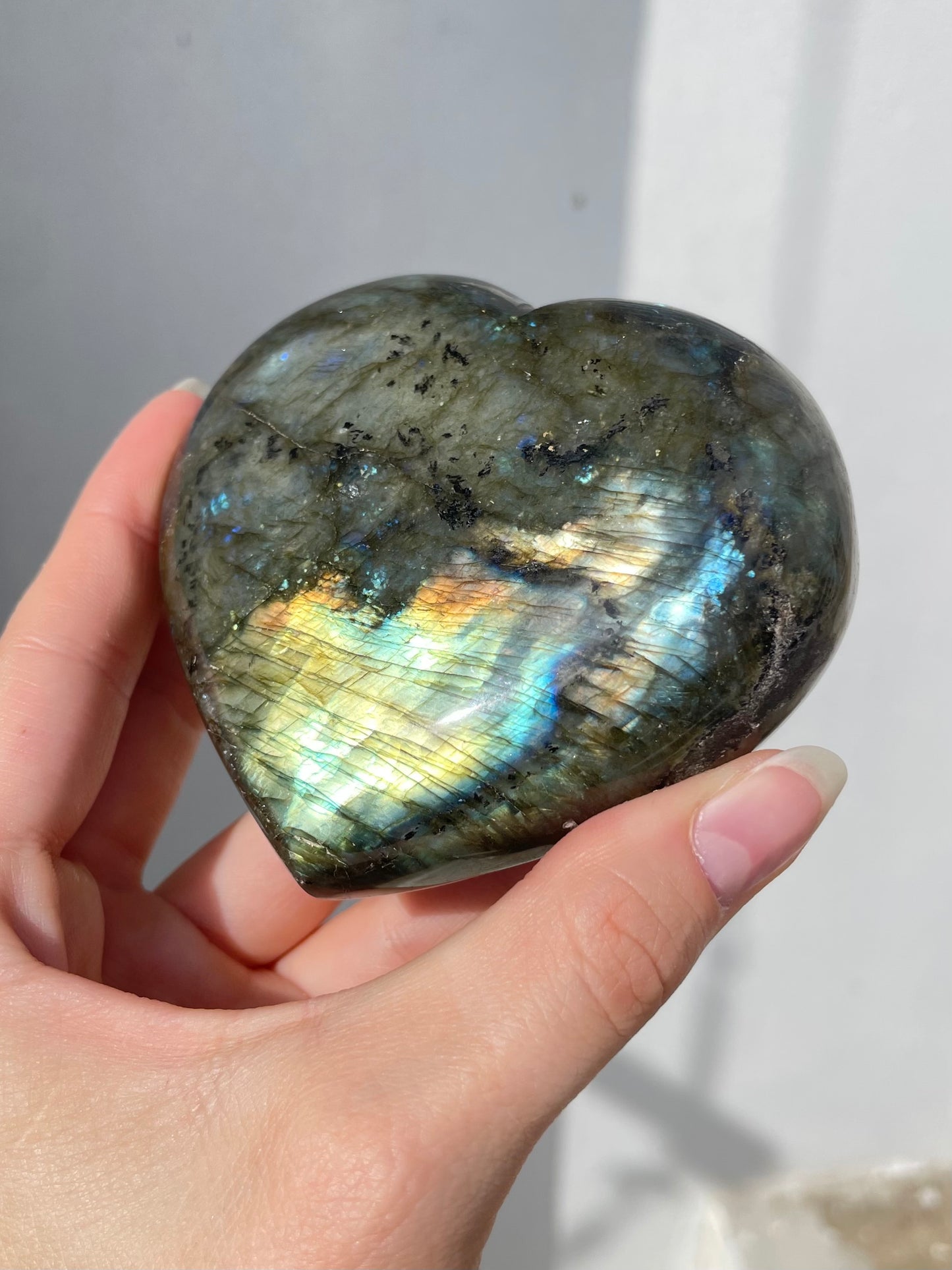 Labradorite Heart