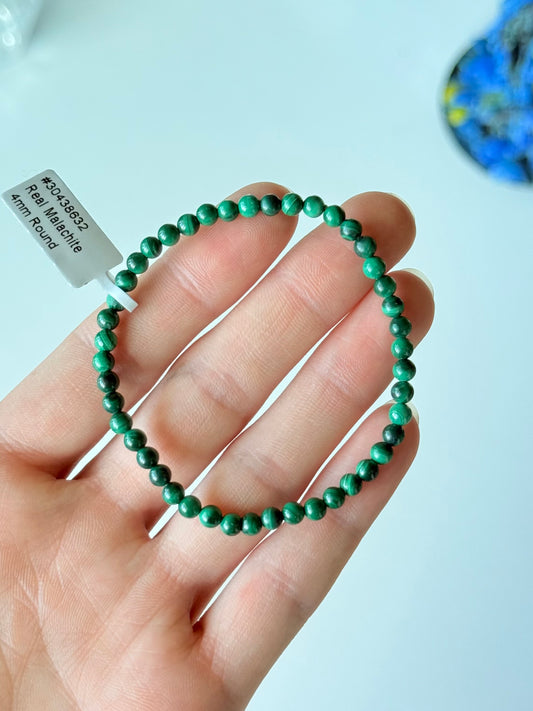 Malachite 4mm Bracelet / Pulsera de Malaquita 4mm