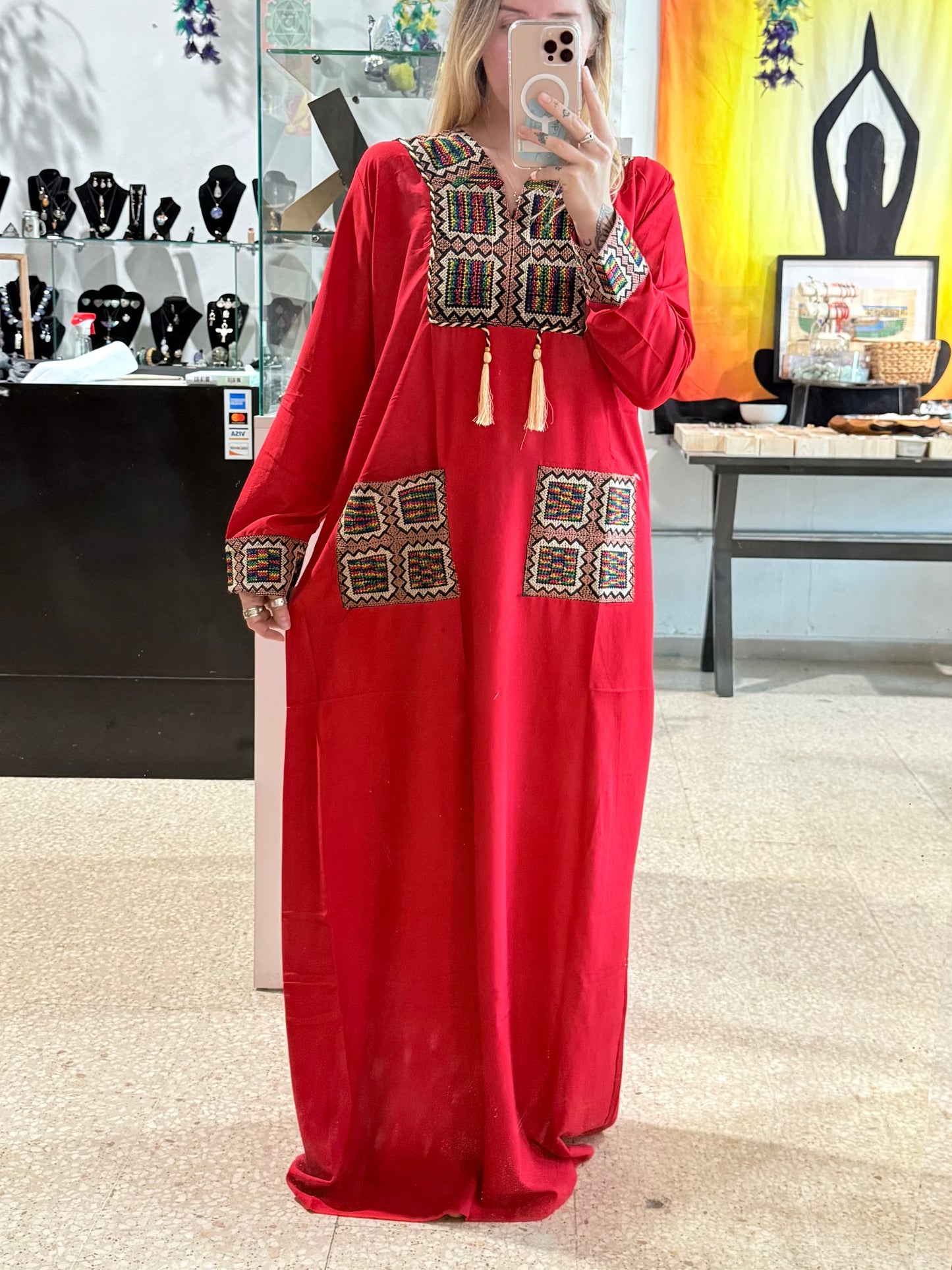 100% Egyptian Cotton ( Woven by the Nubians ) Red
