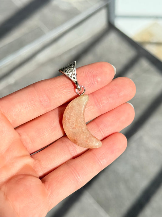 Sunstone Moon Pendant