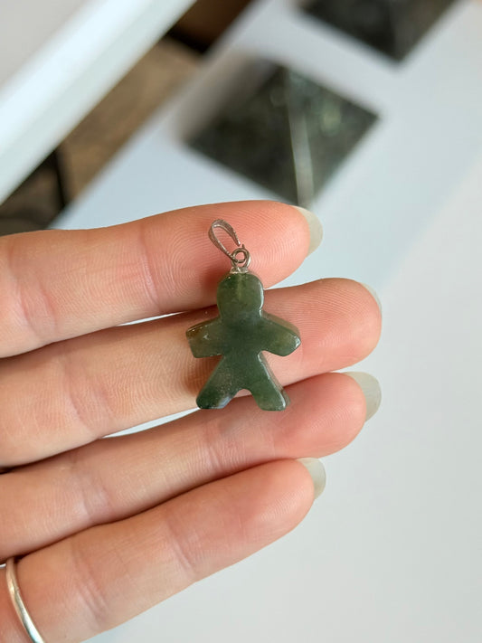 Dark Green Stone Boy Pendant