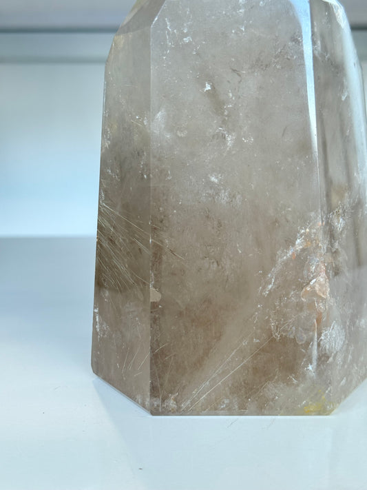 Smoky and Rutilated Quartz Point