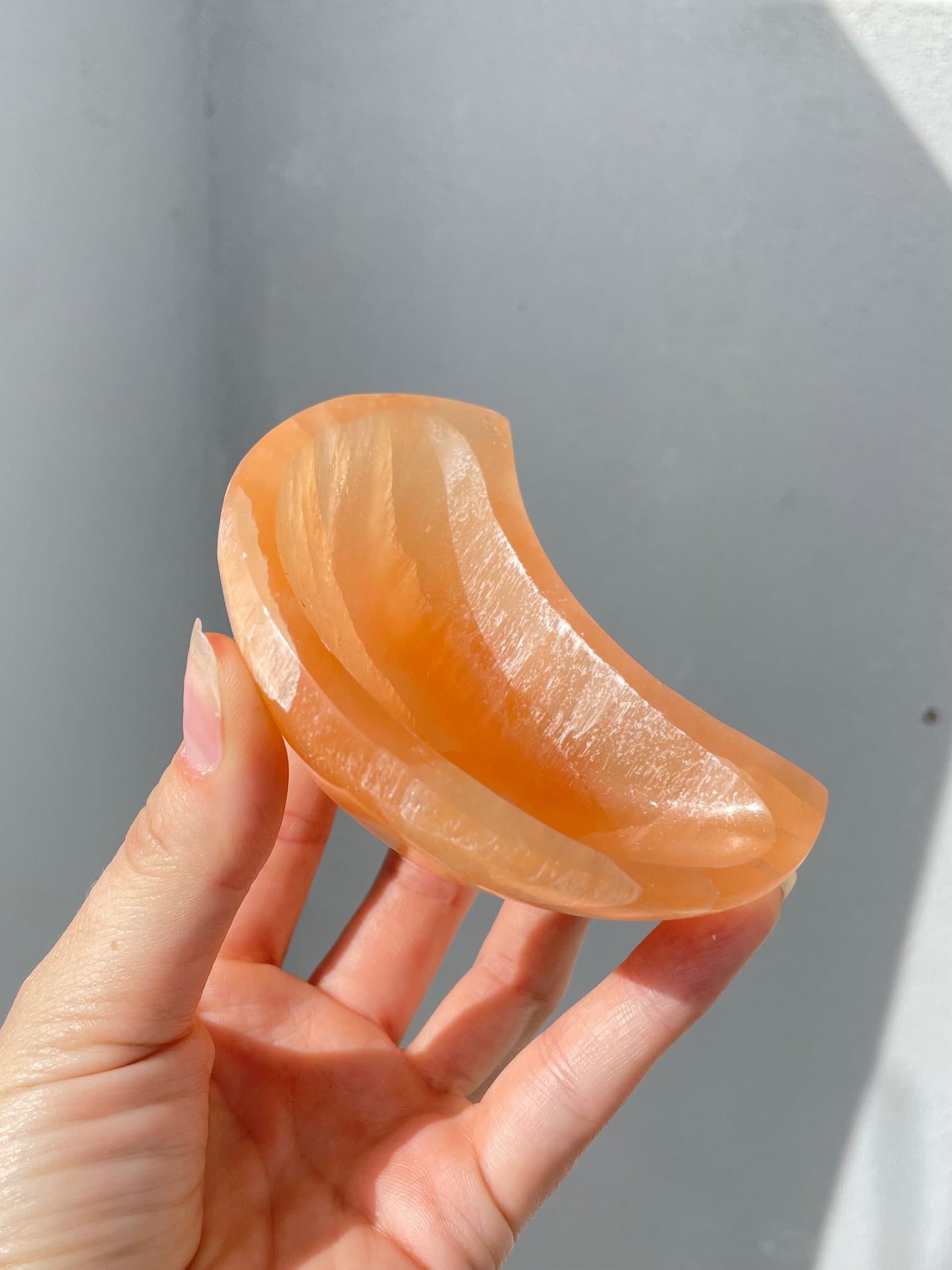 Orange Selenite Moon Bowl