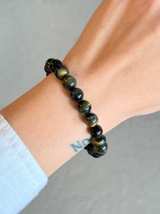Blue/ Gold Tiger Eye Bracelet 8mm