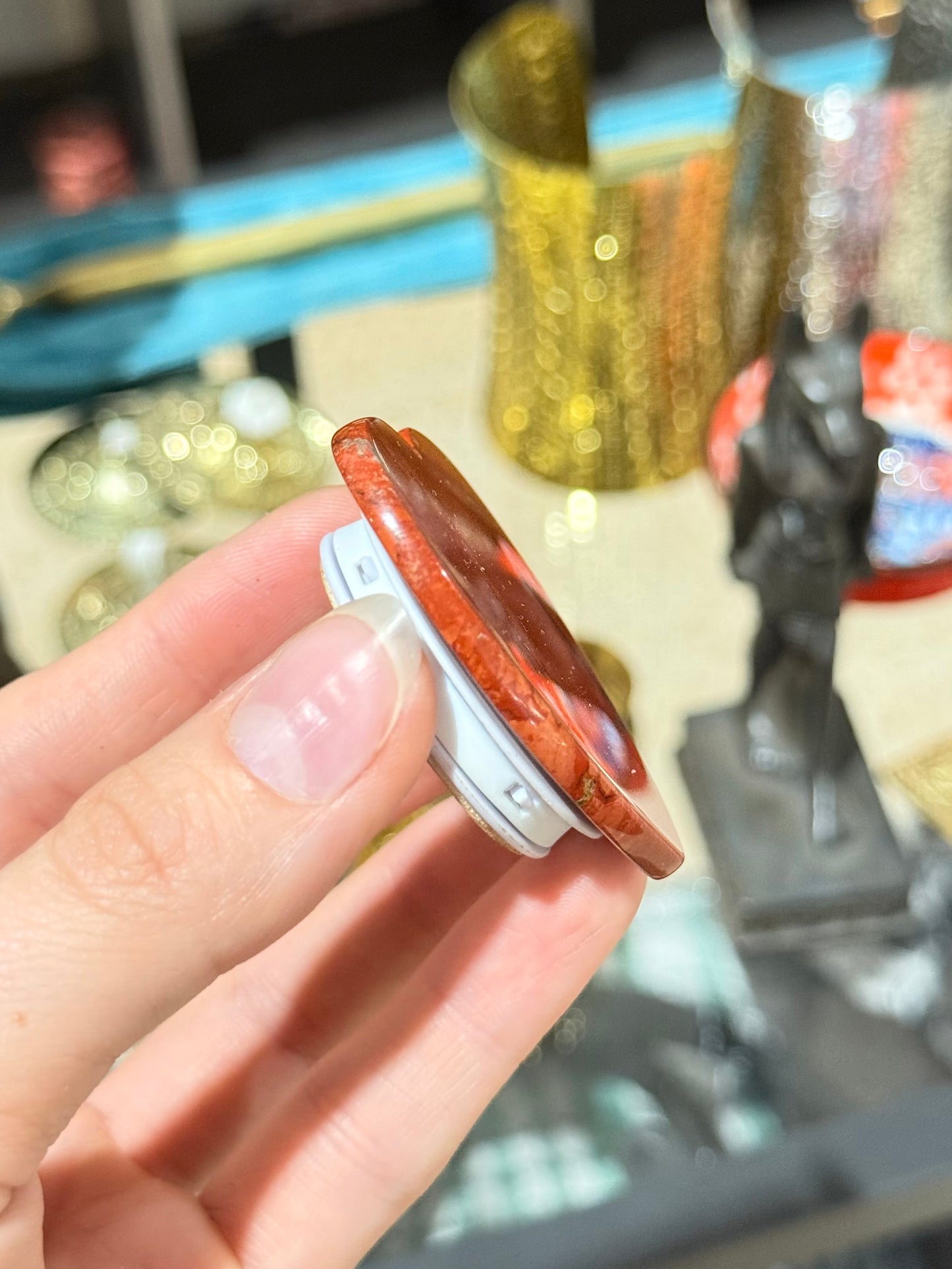 Red Jasper Pop Socket Phone Holder