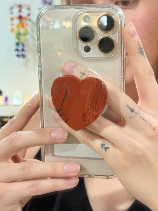 Red Jasper Pop Socket Phone Holder