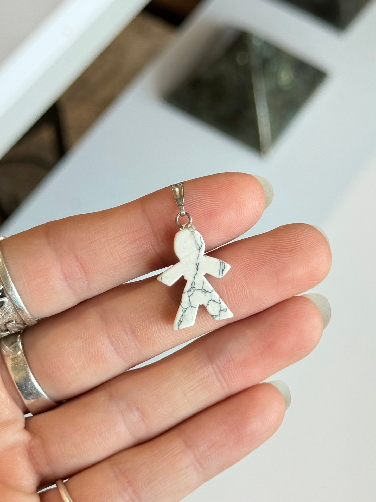 White Stone Boy Pendant