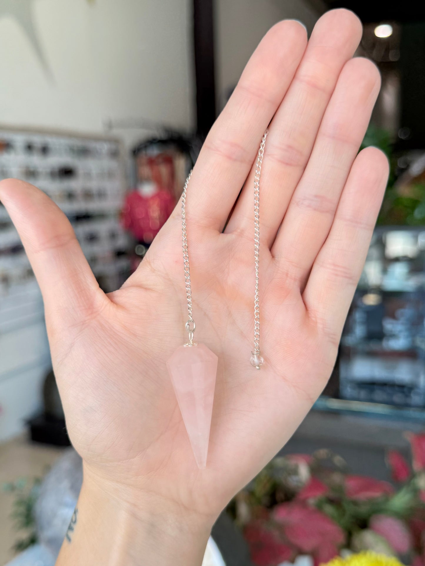Clear Quartz Pendulum | Pendulo Cuarzo Rosado