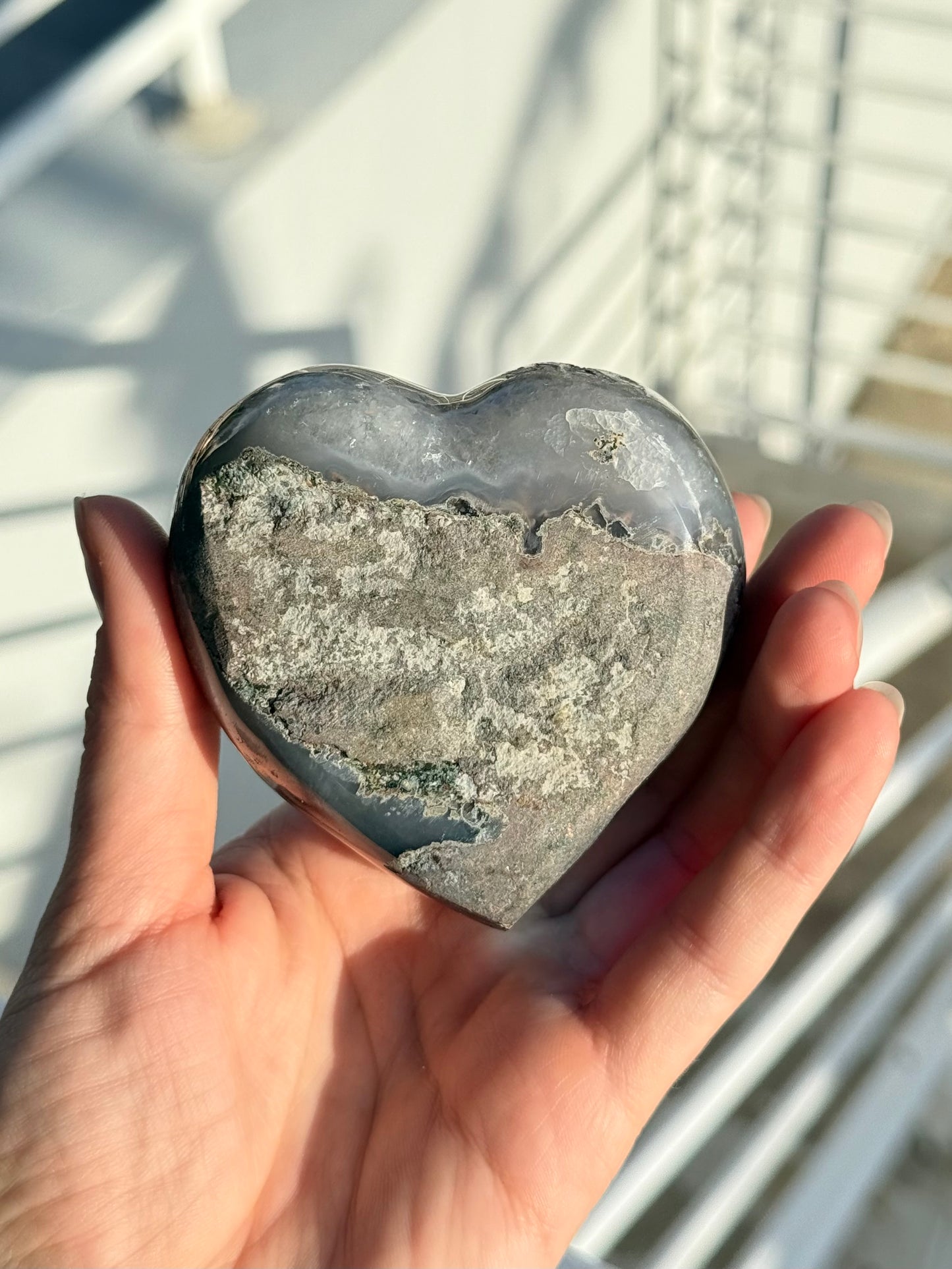 Amethyst with Titanium Alloy Heart