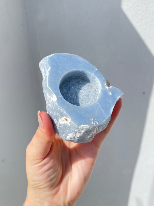 Angelite Tealight Candle Holder - Perú