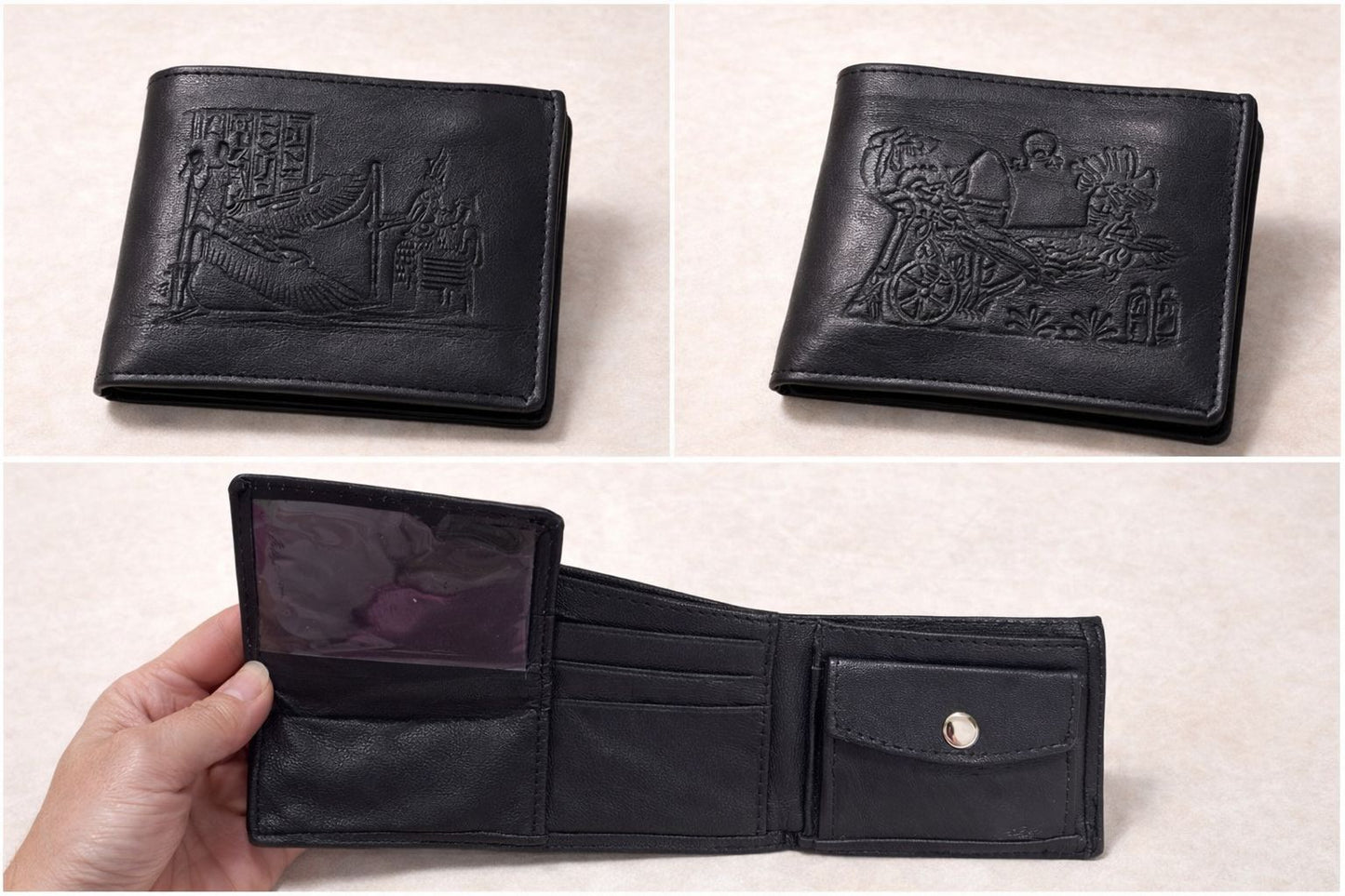 Wallet Pequeña Cuero ( Color Negro ) Egipcias