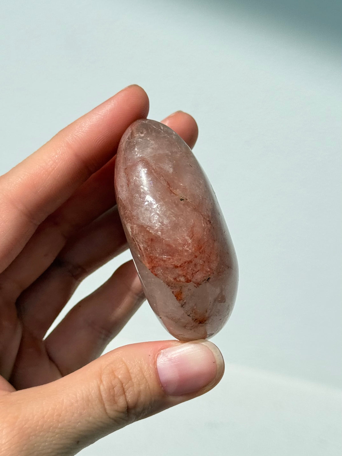 Piedra de mano Cuarzo Hematoide | Hematoid Quartz Palm Stone