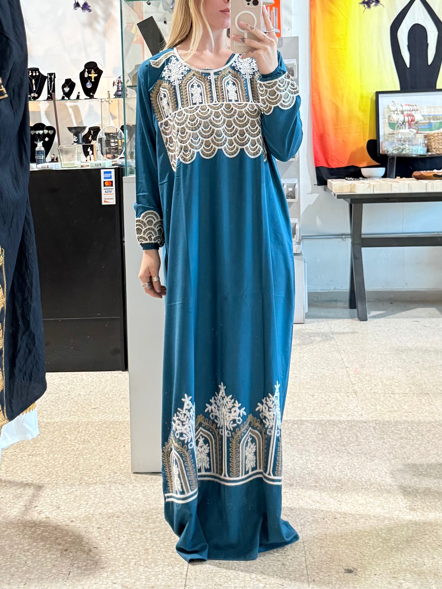 100% Cotton Dress ( Blue )