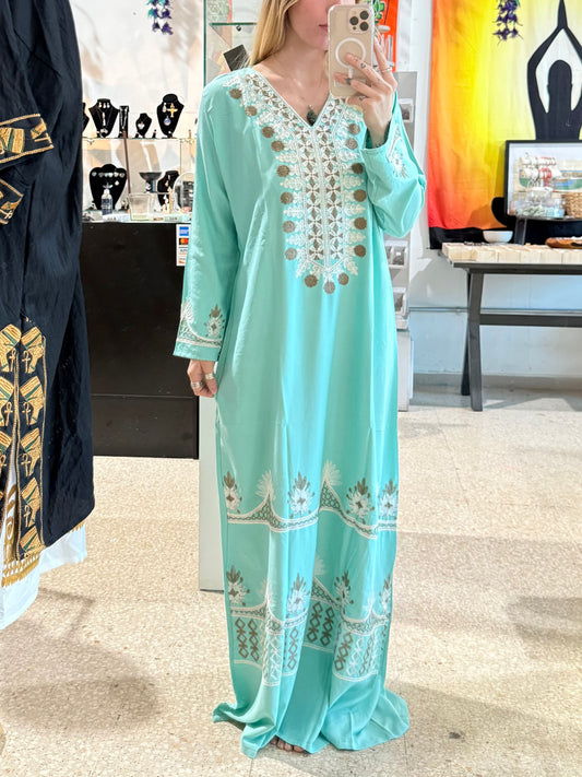 100% Cotton Dress ( Baby Blue  )