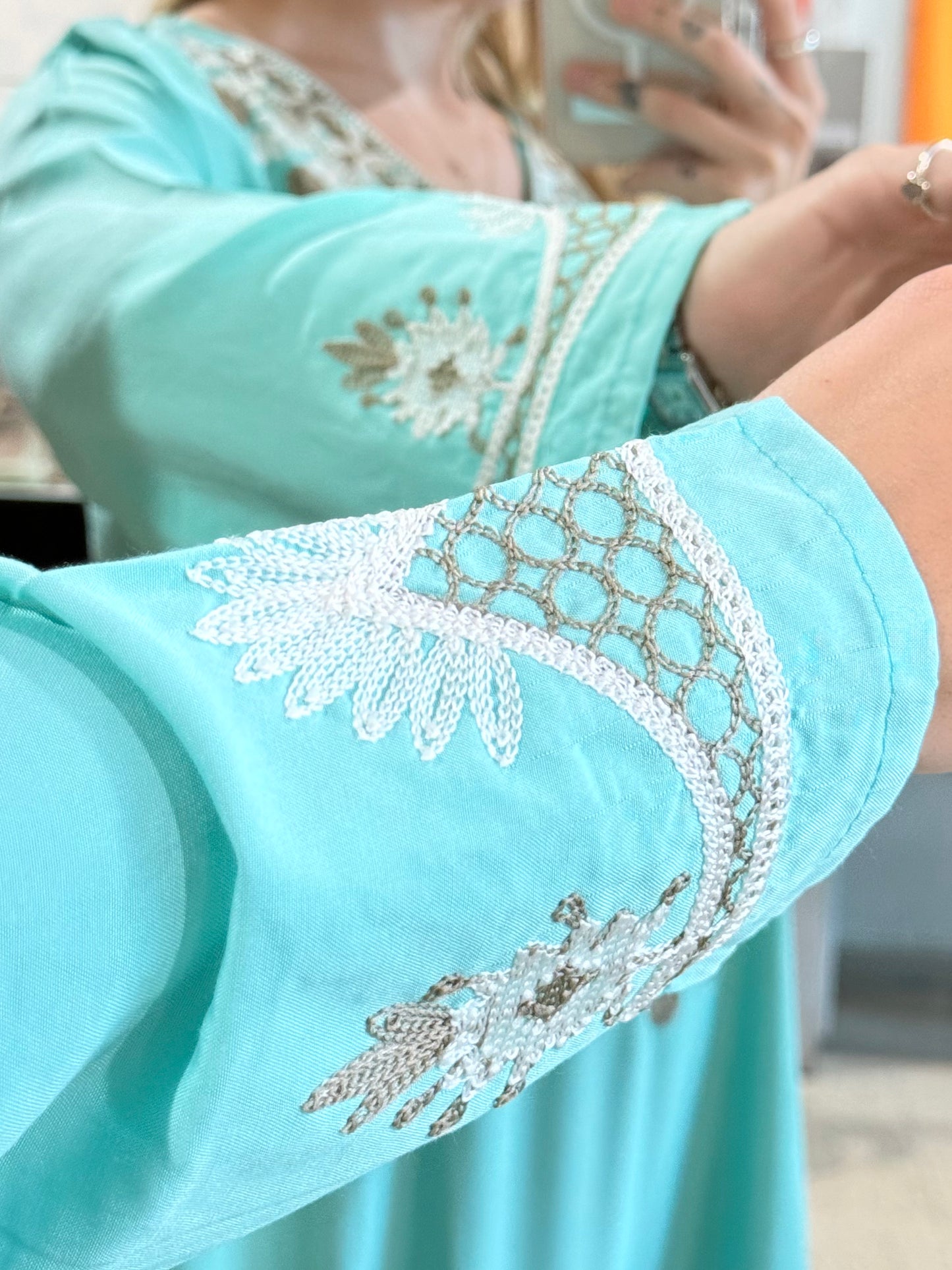 100% Cotton Dress ( Baby Blue )