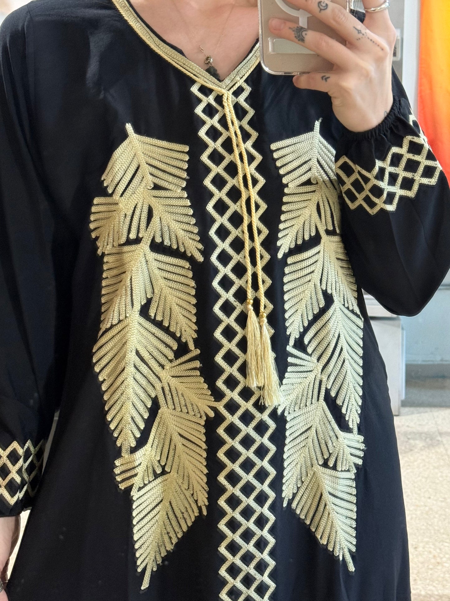 100% Cotton Dress ( Black )