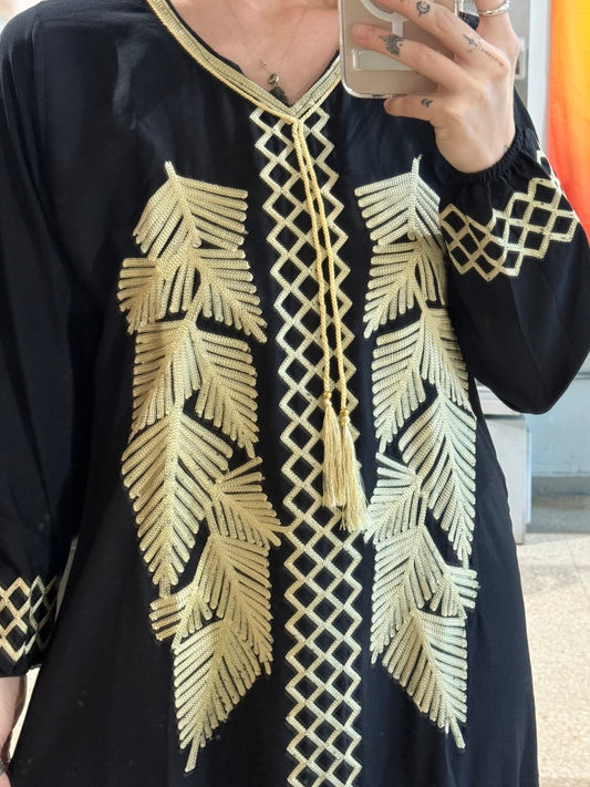 100% Cotton Dress ( Black )