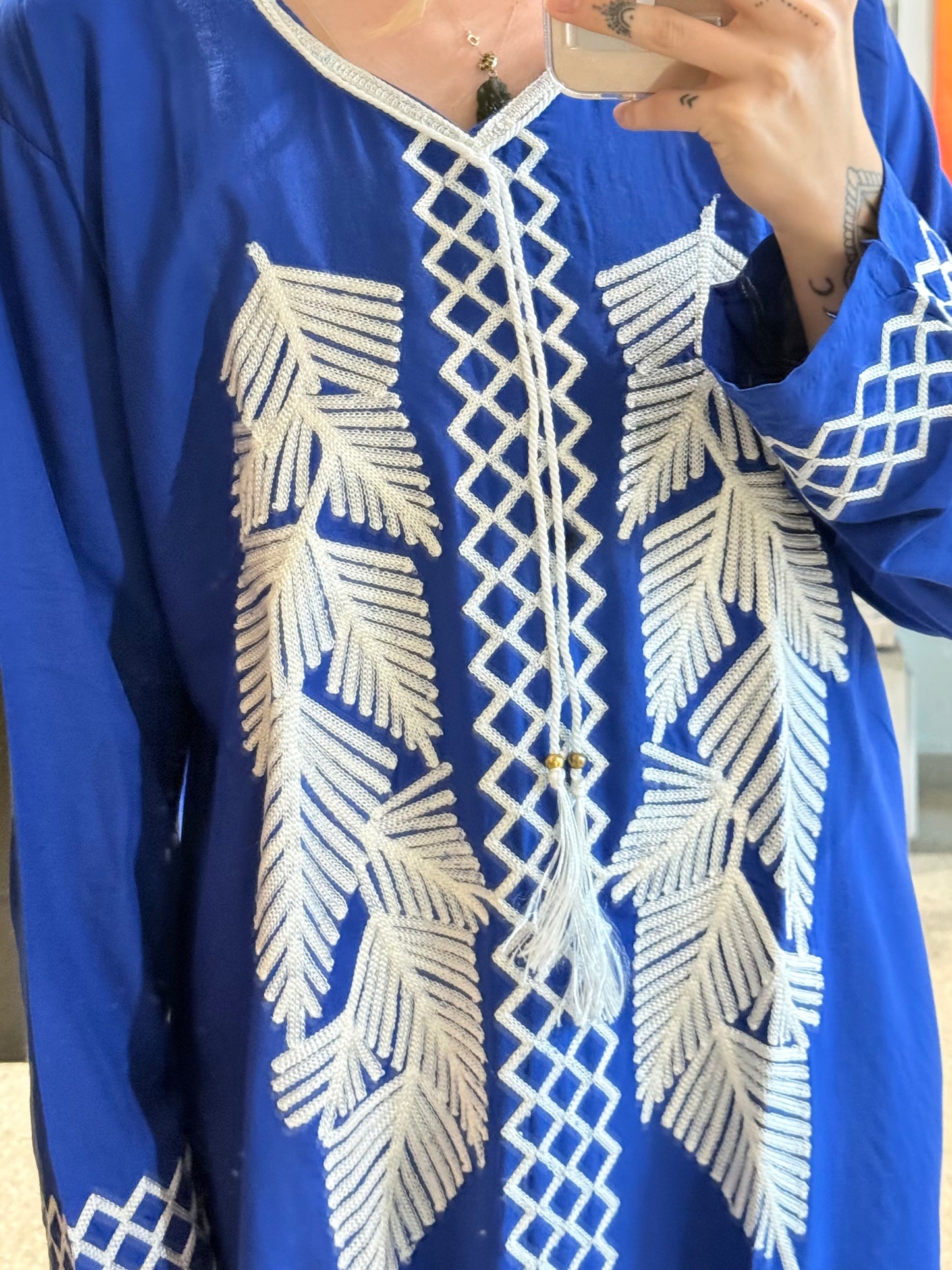 100% Cotton Dress ( Blue )