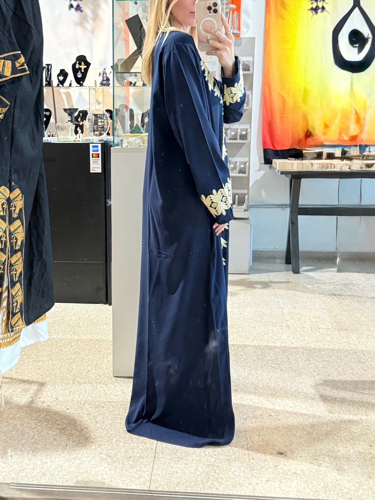 100% Cotton Dress (Dark Blue )