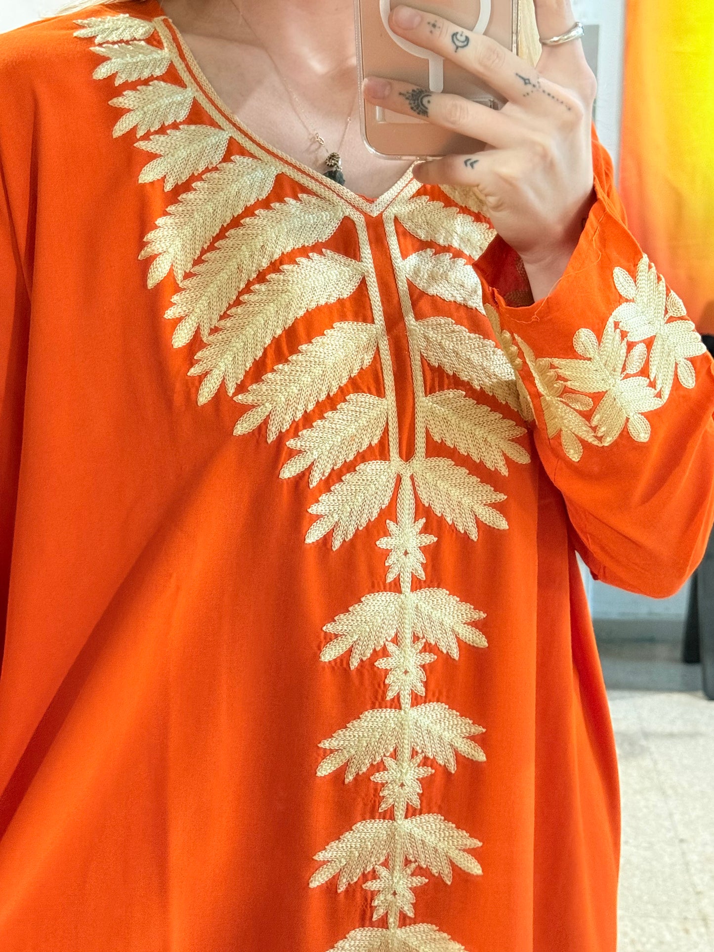 100% Cotton Dress ( Orange )