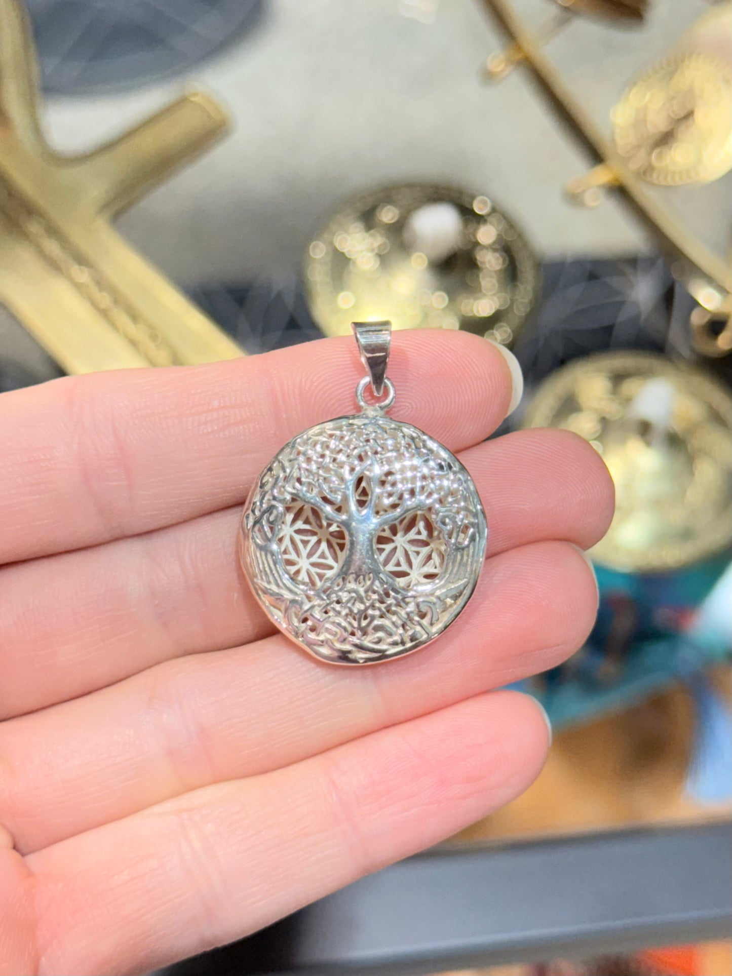 Flower of Life and Tree of Life Pendant