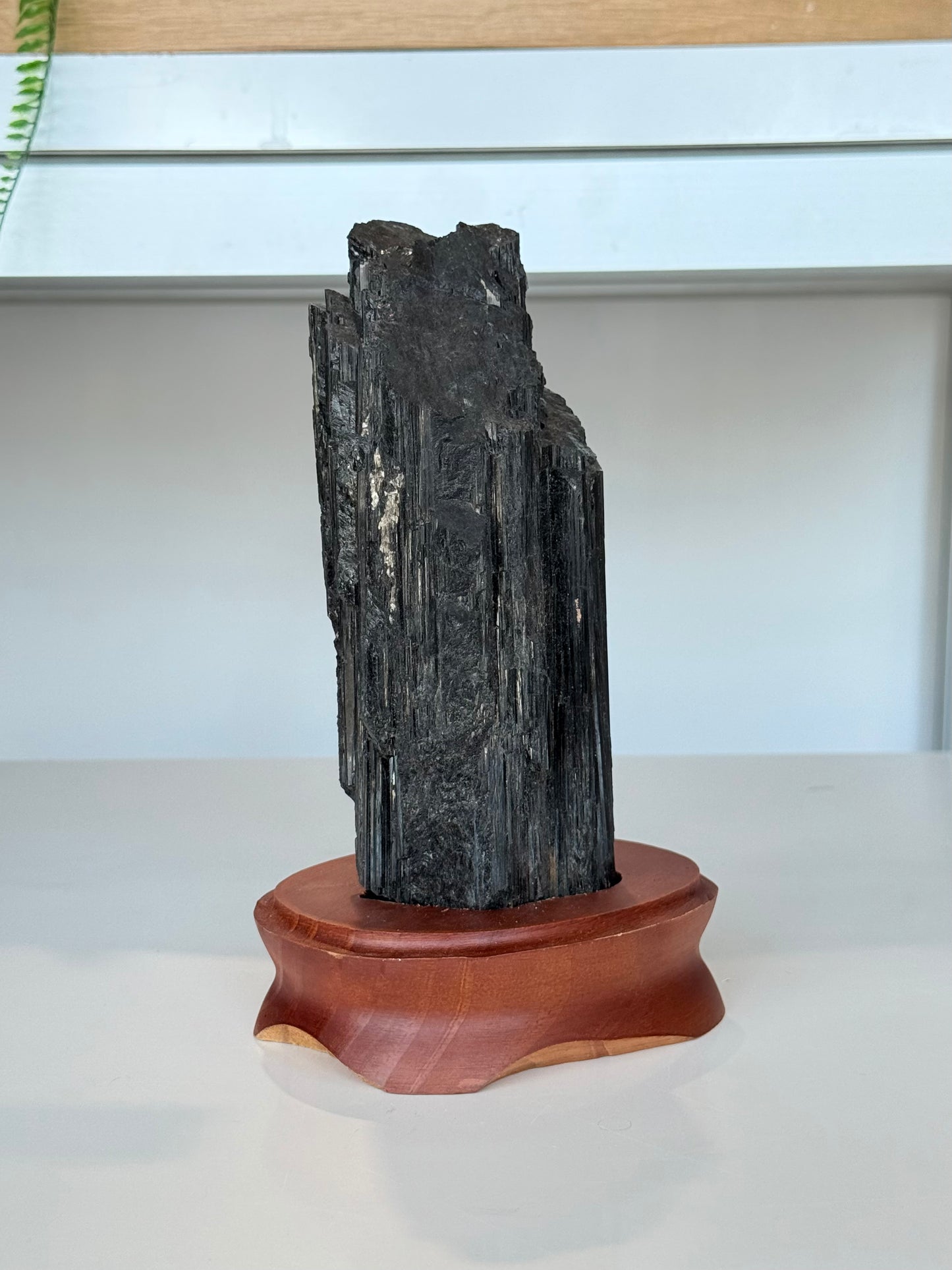 Black Tourmaline with wooden stand
