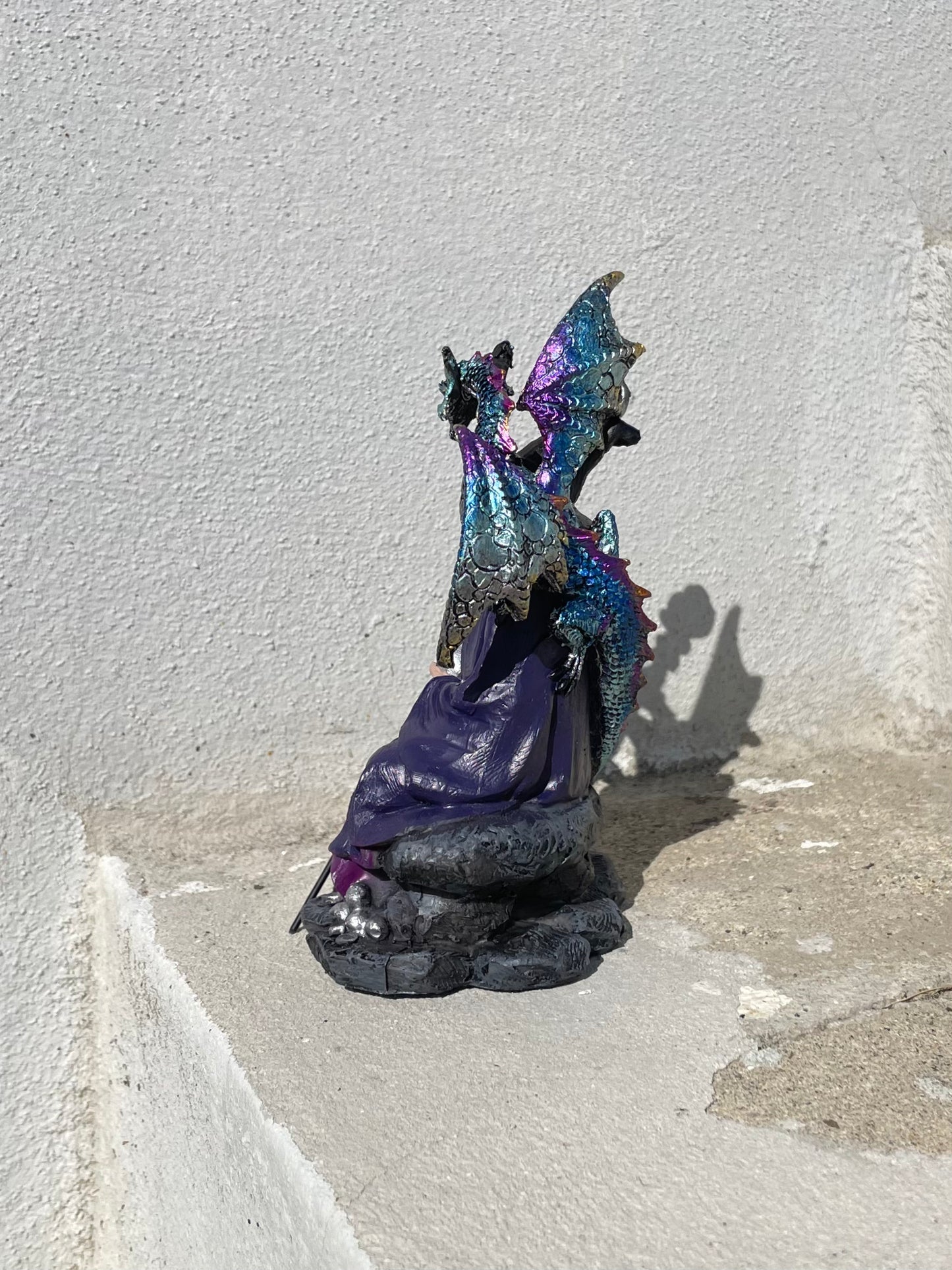 Merlin and Dragon Statue