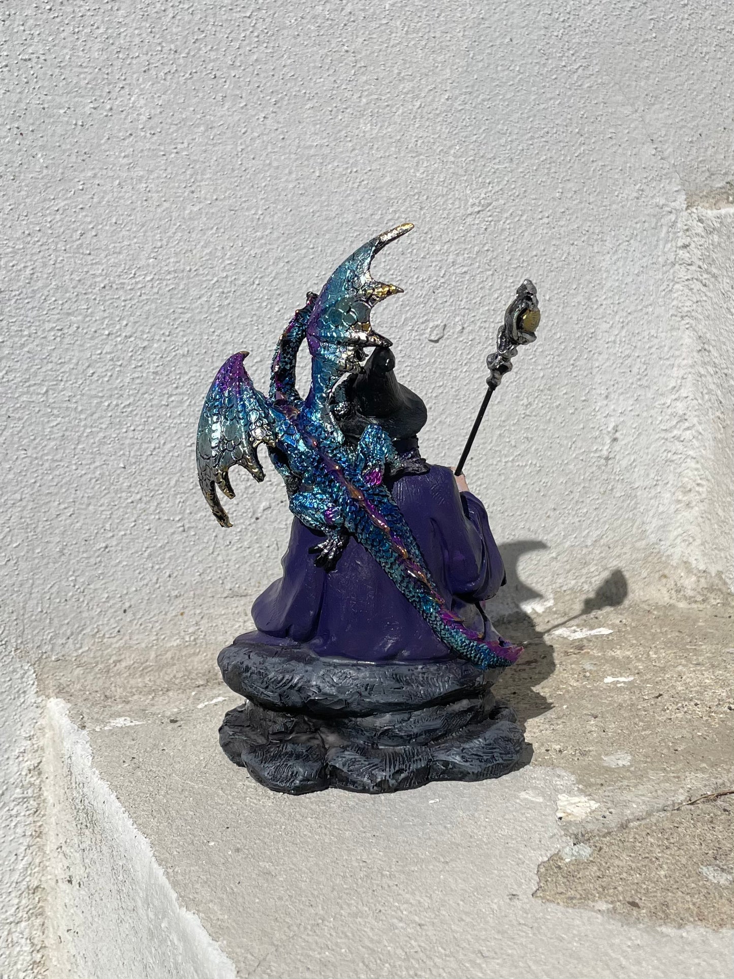 Merlin and Dragon Statue