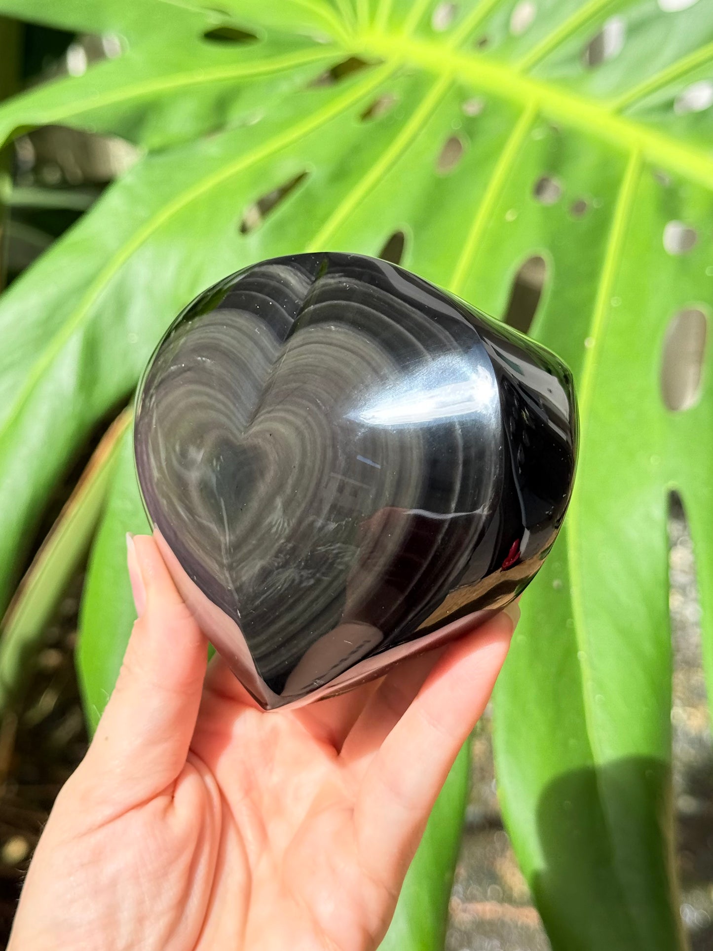 Rainbow Obsidian Heart