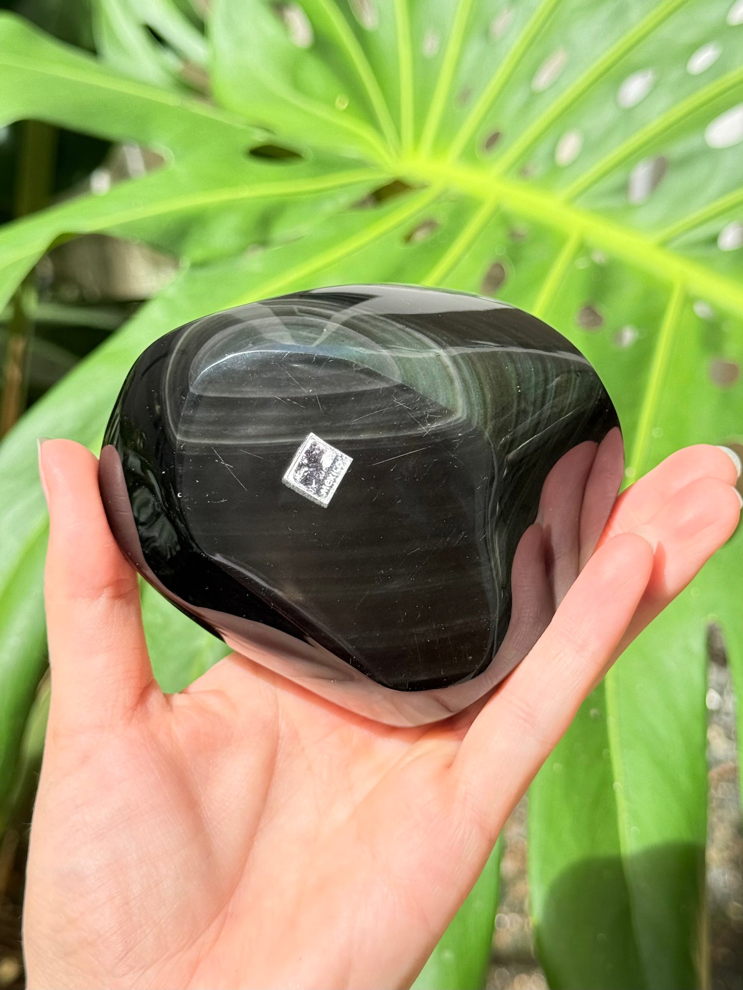 Rainbow Obsidian Heart