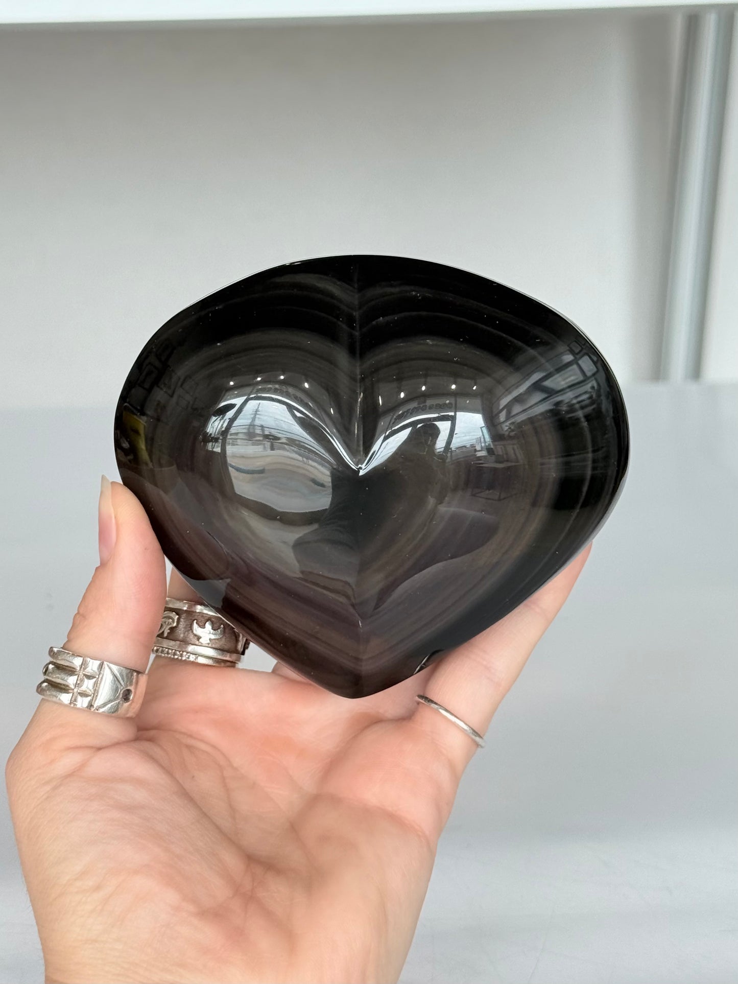 Rainbow Obsidian Heart