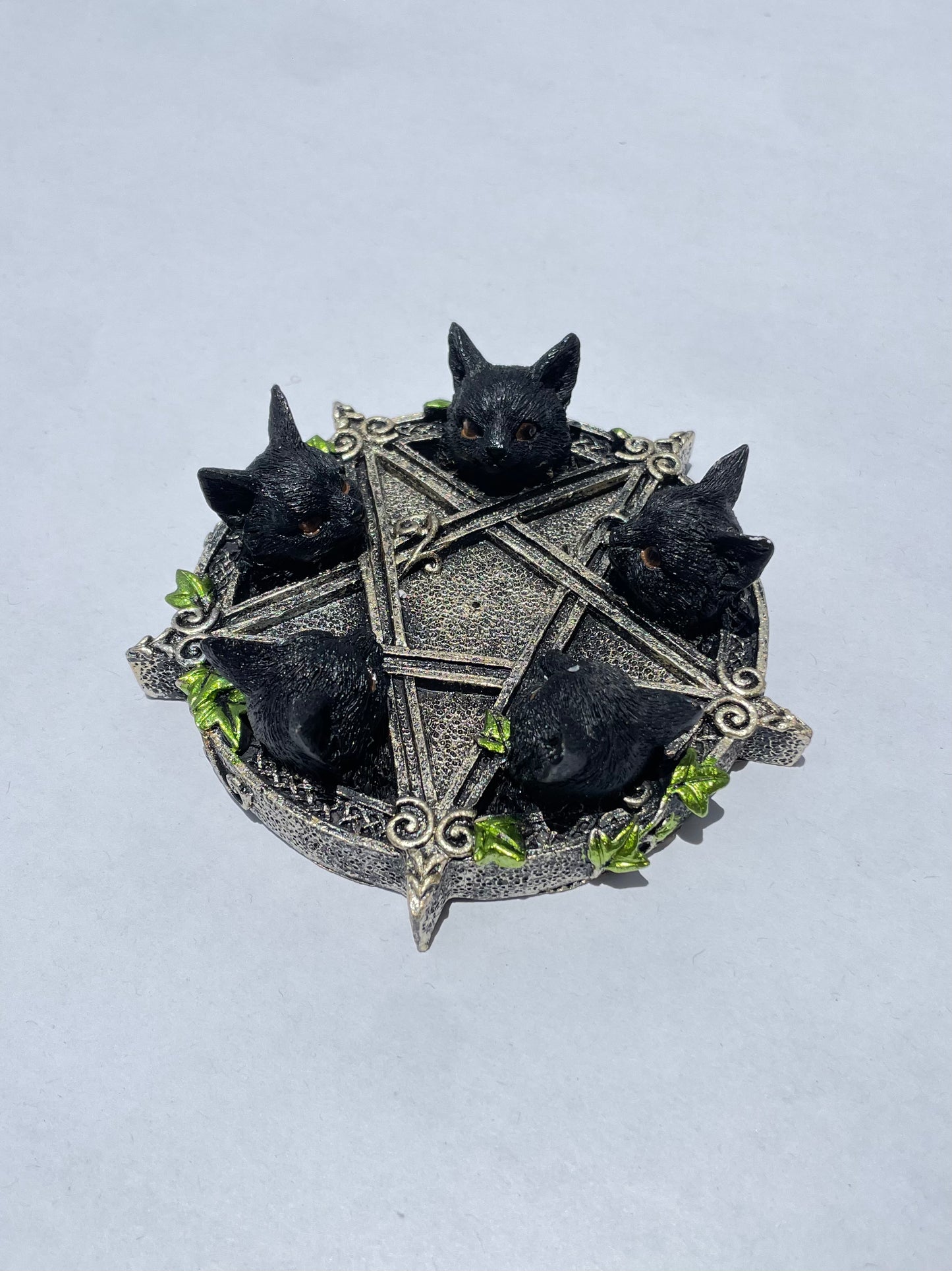 Pentagram Cat Incense Holder