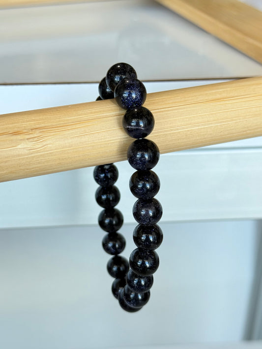 Blue Gold Stone 10mm Bracelet