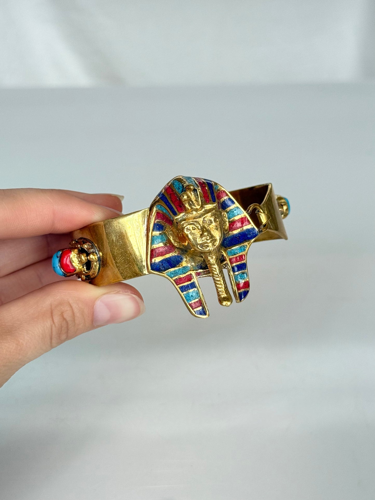 Tutankamon Stone Cuff ( Brass )