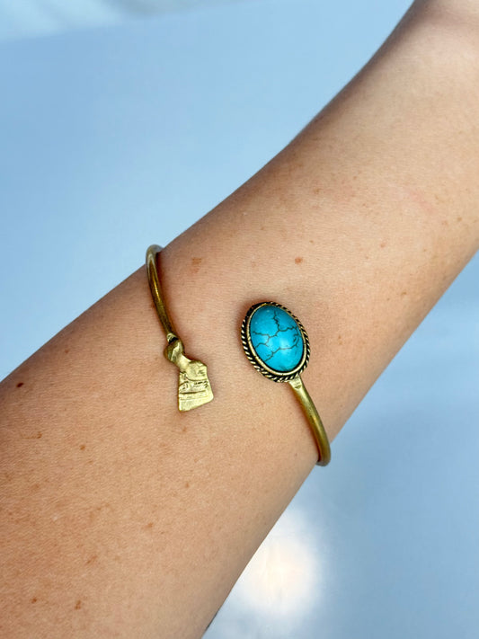 Nefertiti Stone Bracelet ( Brass )