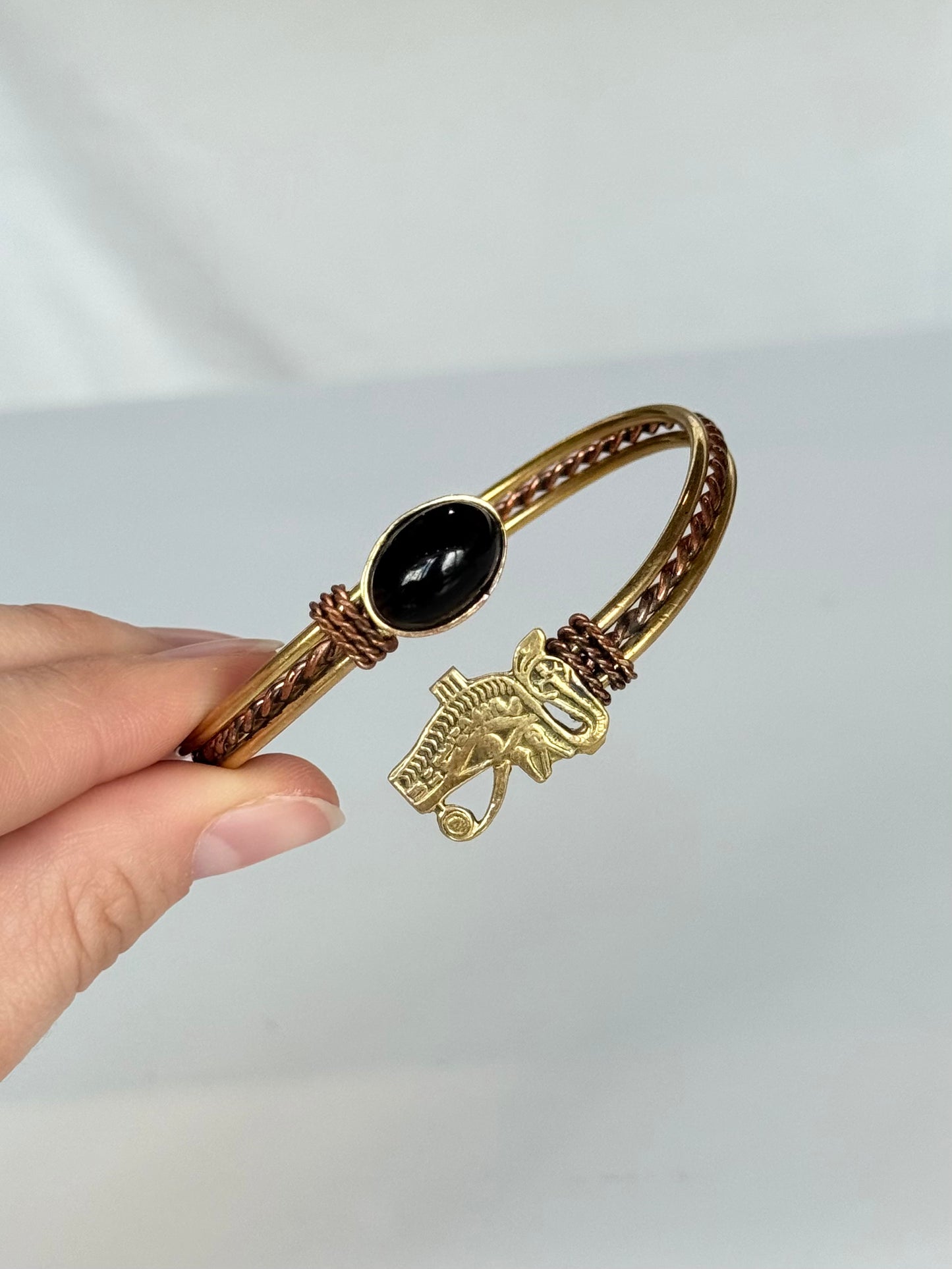 Ojo de Horus Stone Bracelet ( Brass/ Copper )