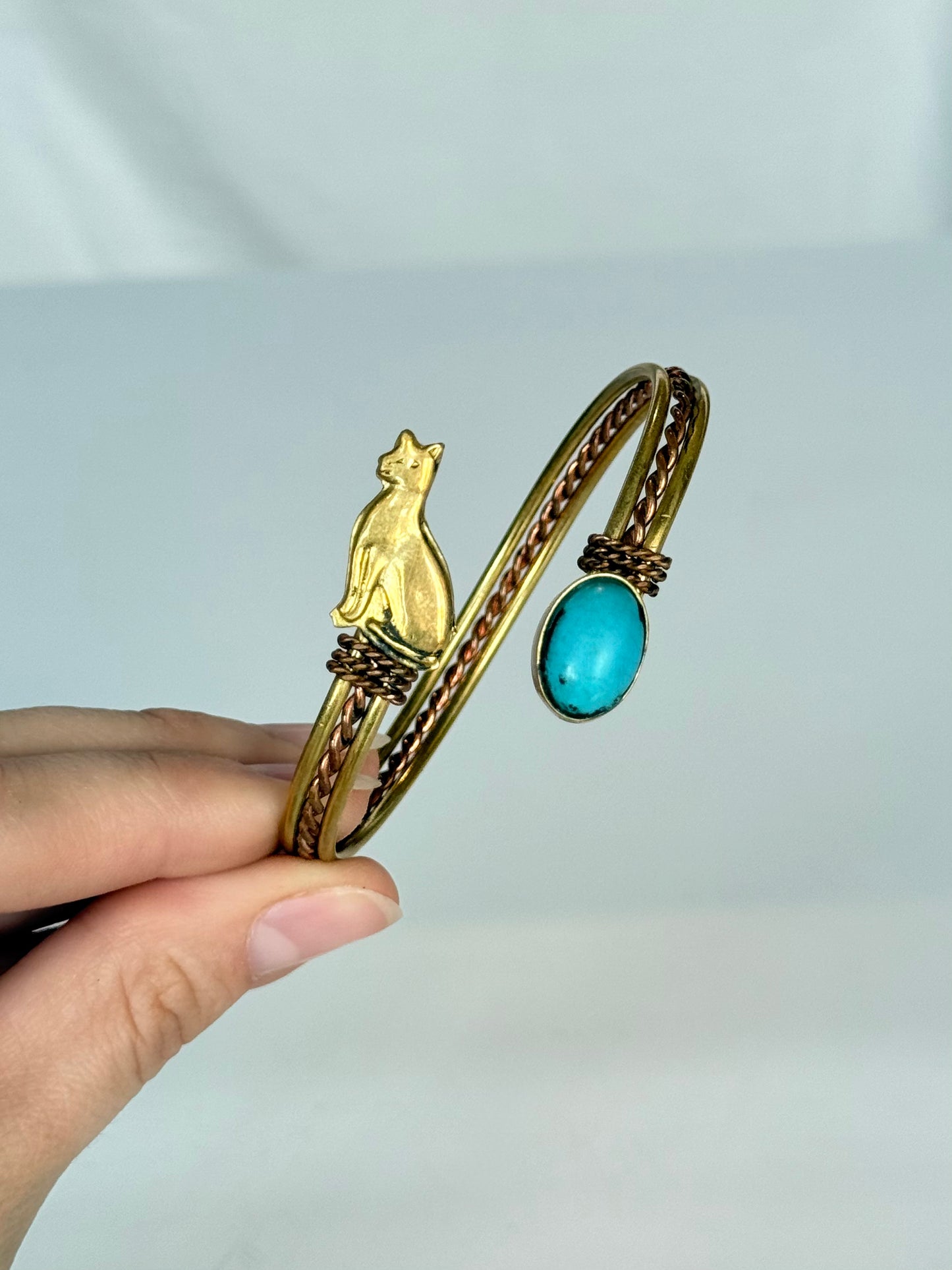 Bastet Stone Bracelet ( Brass )