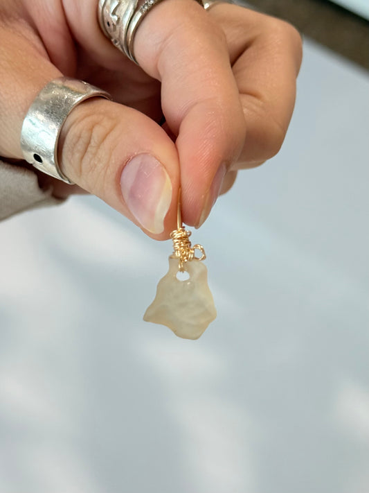 Lybian Desert Glass ( Silver platted Gold Wire )