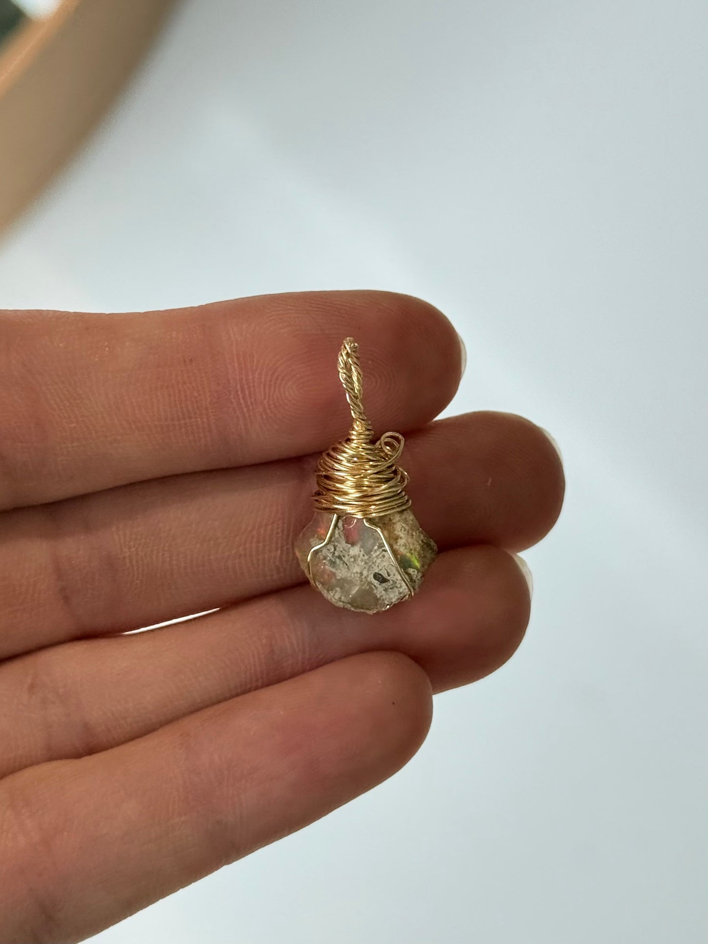 Ethiopian Opal ( Silver Platted Gold Wire )