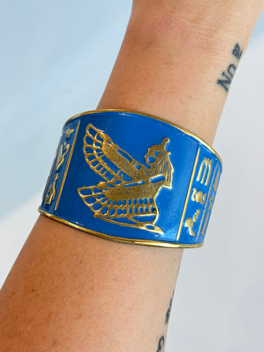 Egyptian Cuff ( Brass ) Blue