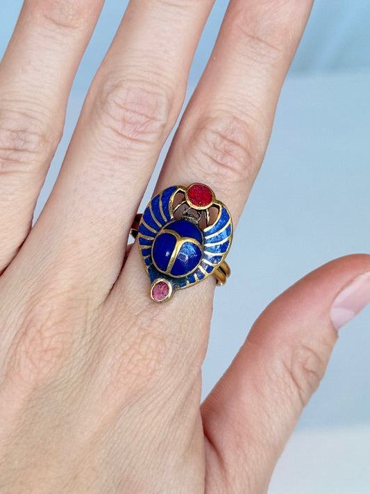 Scarab Ring ( Adjustable Size ) Brass