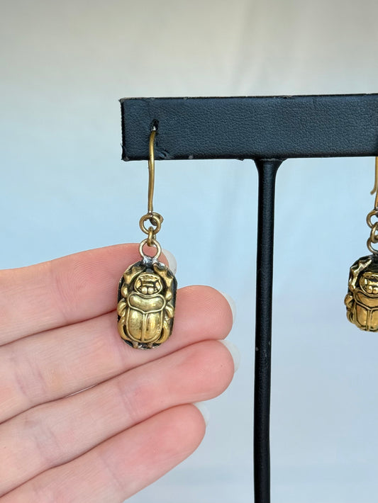 Scarab Earrings ( Brass )