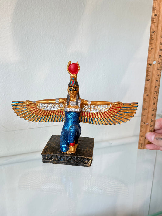 Hathor Statue with Solar Disk – Egyptian Goddess of Joy, Love, and Protection